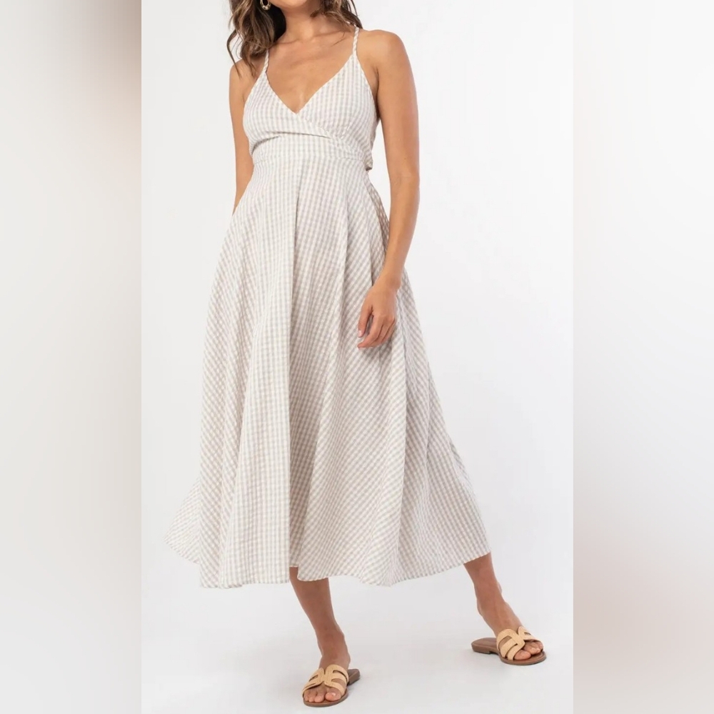 L Lovestitch  Grey And White Halter Dress
